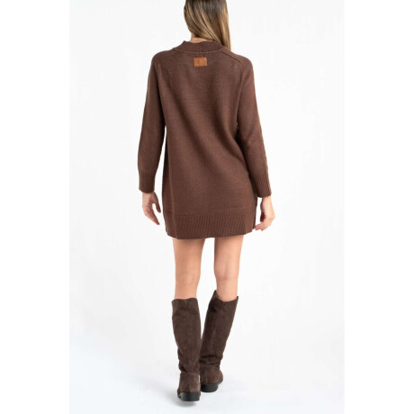 Vestido Polera Tejido Chocolate