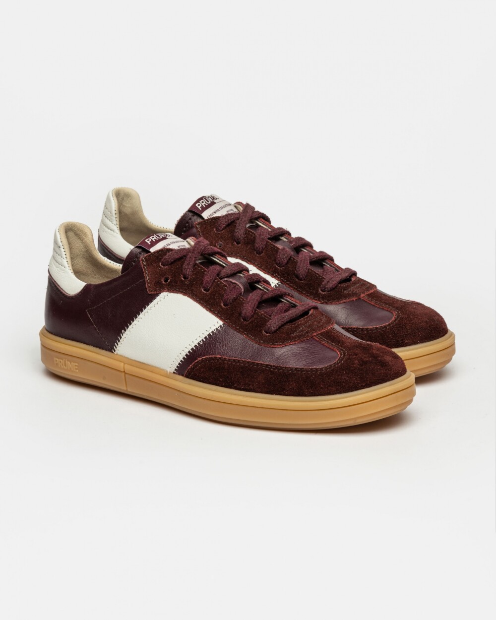 Sneaker Nil En Cuero Liso Bordeaux