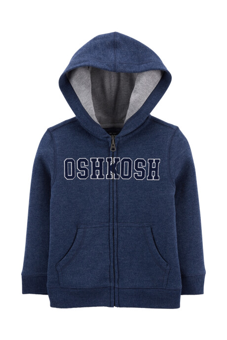 Campera de algodón con felpa con capucha y estampa logo 0