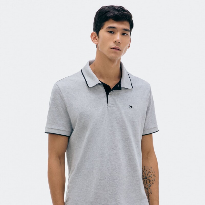 CAMISA POLO MM MASC CINZA CLARO