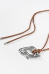 Collar cord dije irregular acero plateado