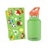 Botella infantil de acero inoxidable con stickers Verde