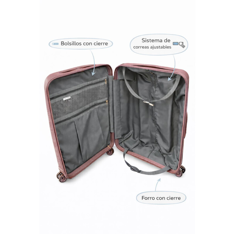 Set Valijas De Viaje Rígidas 2 Piezas Carry On 14” Y Valija 20” Rosa Viejo