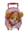 Mochila Infantil Paw Patrol 3d Con Carro 30 Cm Rosa