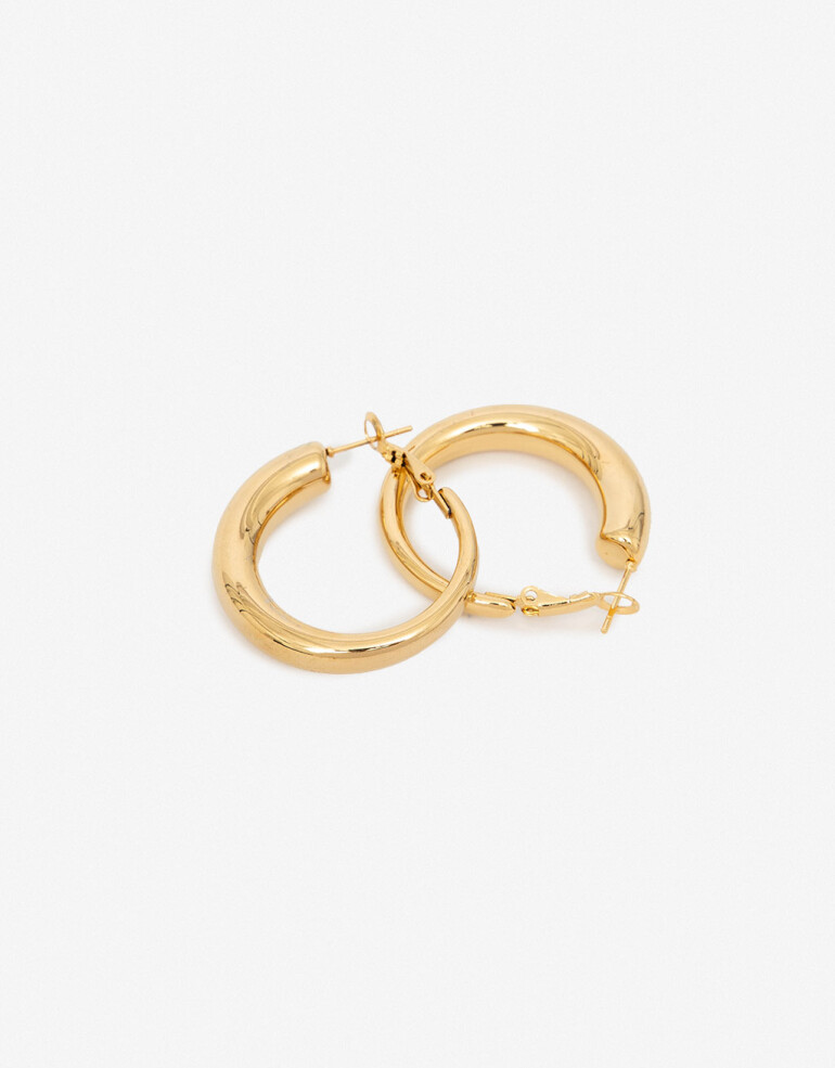Aros Argollas Metal Aros Argollas De Acero Bold - Dorado