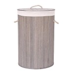 CESTO PLEGABLE R. D40X60CM C/TAPA,FUNDA BAMBÚ GRIS CESTO PLEGABLE R. D40X60CM C/TAPA,FUNDA BAMBÚ GRIS