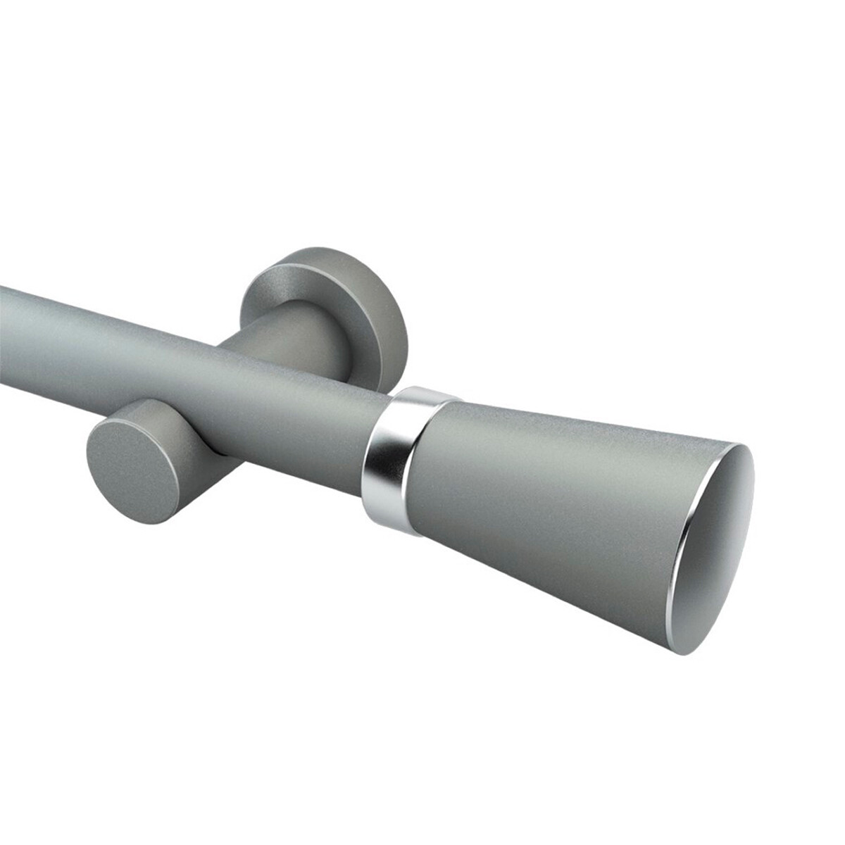 Barrote cortina de metal 2 m + 2 Soportes - PLATEADO 