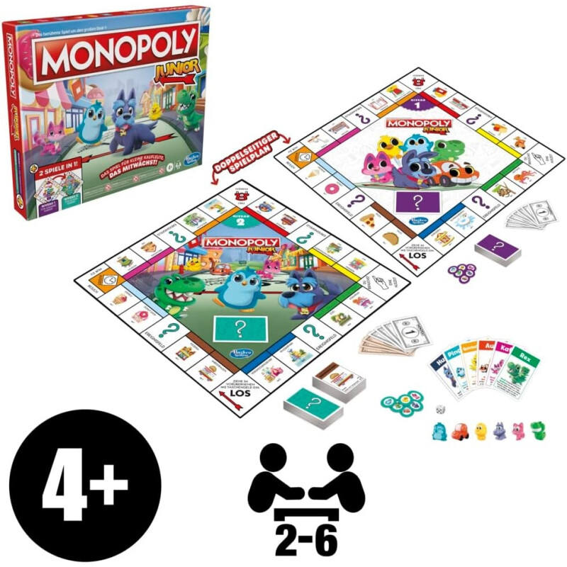 Monopoly Junior - 2 Juegos en 1 - Niños pequeños y mayores Monopoly Junior - 2 Juegos en 1 - Niños pequeños y mayores