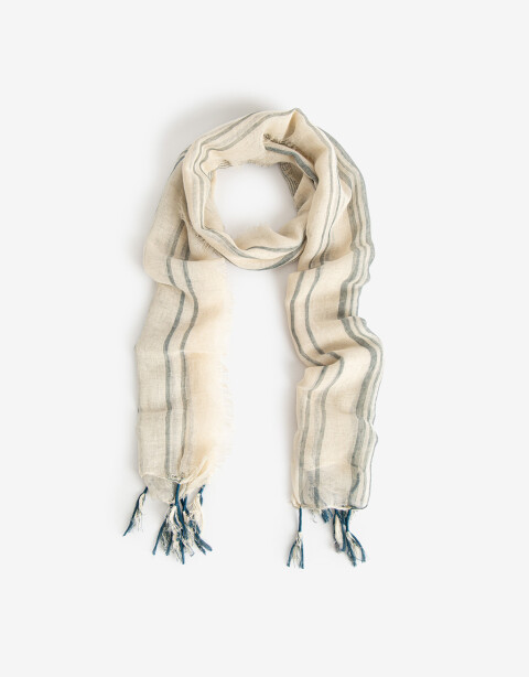 Pashminas Pashmina Rayada Con Flecos - Combinacion Bicolor