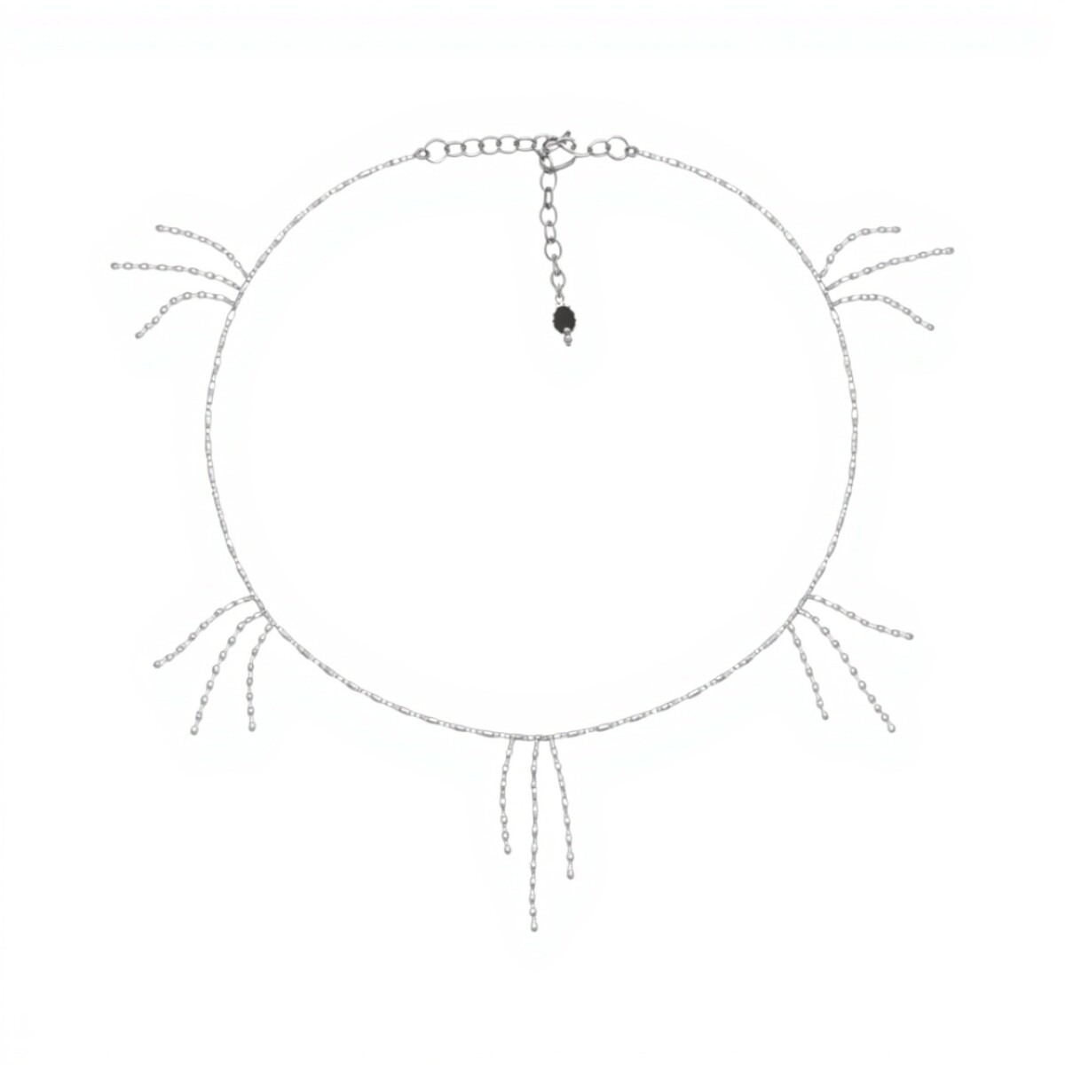 Tobillera canutillo - flecos - Plata 925 - sin piedra - TO3009 - sinpiedra 