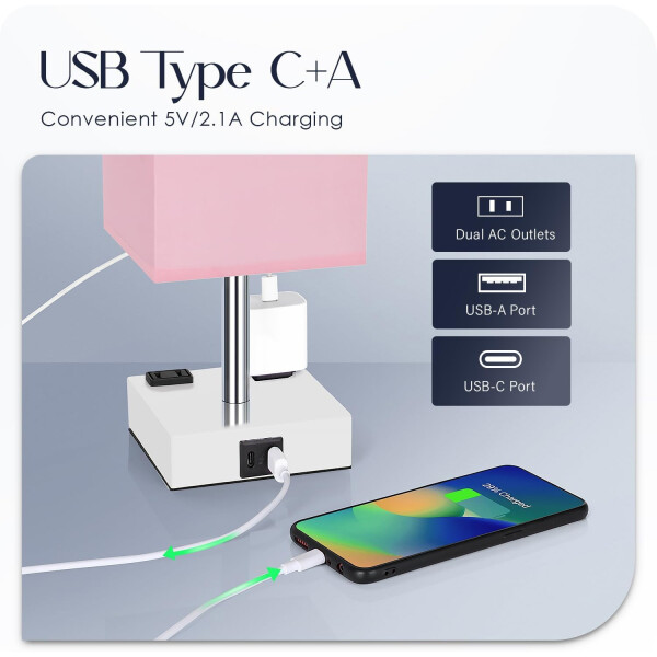 Lámpara de Mesa Touch IMBACK IBK-ILU013 | Con USB-C, USB-A y Enchufes | Moderna y Funcional Rosa Lámpara de Mesa Touch IMBACK IBK-ILU013 | Con USB-C, USB-A y Enchufes | Moderna y Funcional Rosa