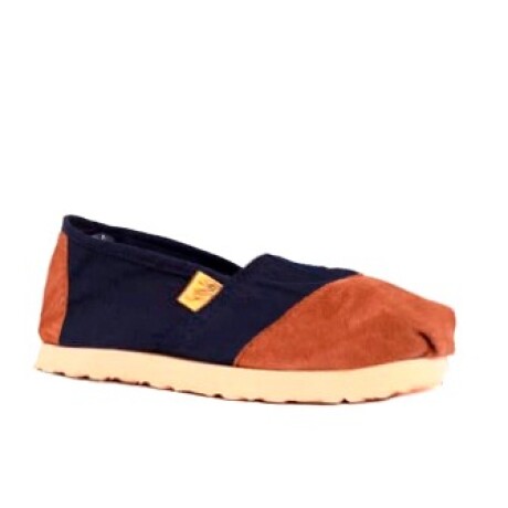 Alpargatas combinadas de niño Cuero con azul