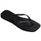 Sandalia de Mujer Havaianas Slim Square Logo Negro - Plateado