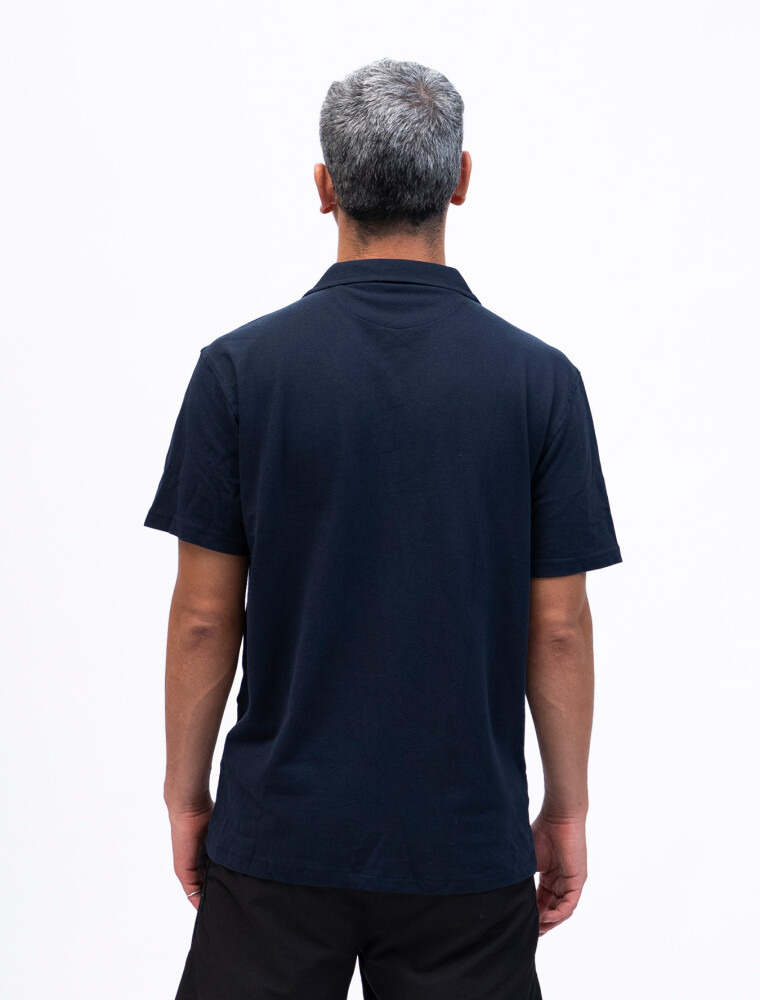 Camisa Algodón Pique Santorini Marino