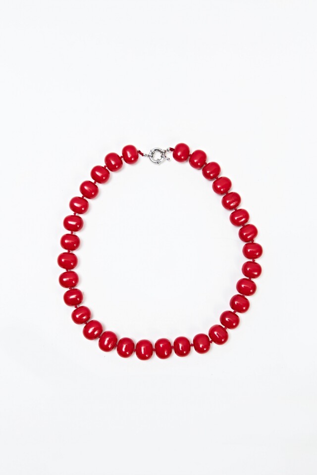 Collar cuentas de nácar rojo