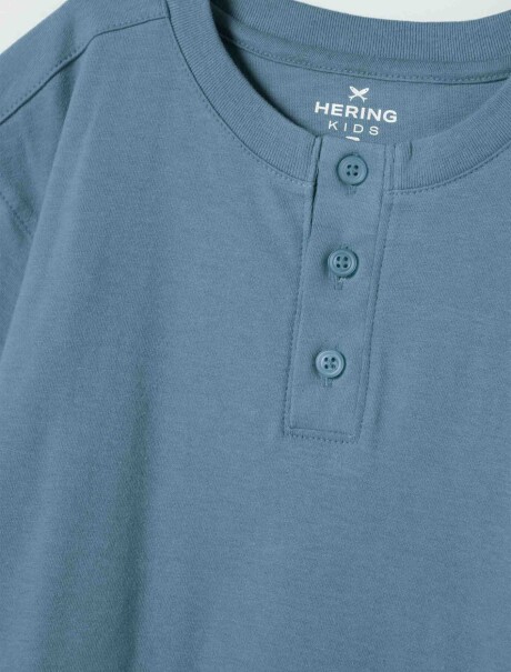 CAMISETA INFANTIL CON CUELLO AZUL