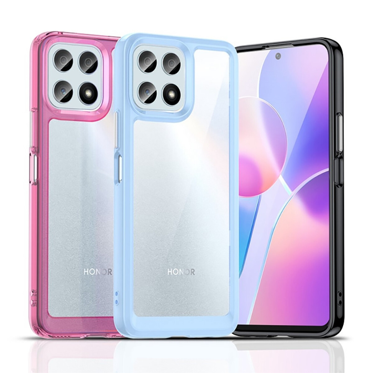 Case Transparente con Borde de Color Honor X6 Grey