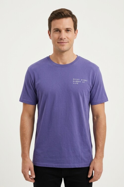 Remera m/c estampada Enjoy AZUL MARINO