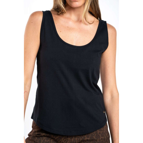Musculosa Algodón Peinado Negro
