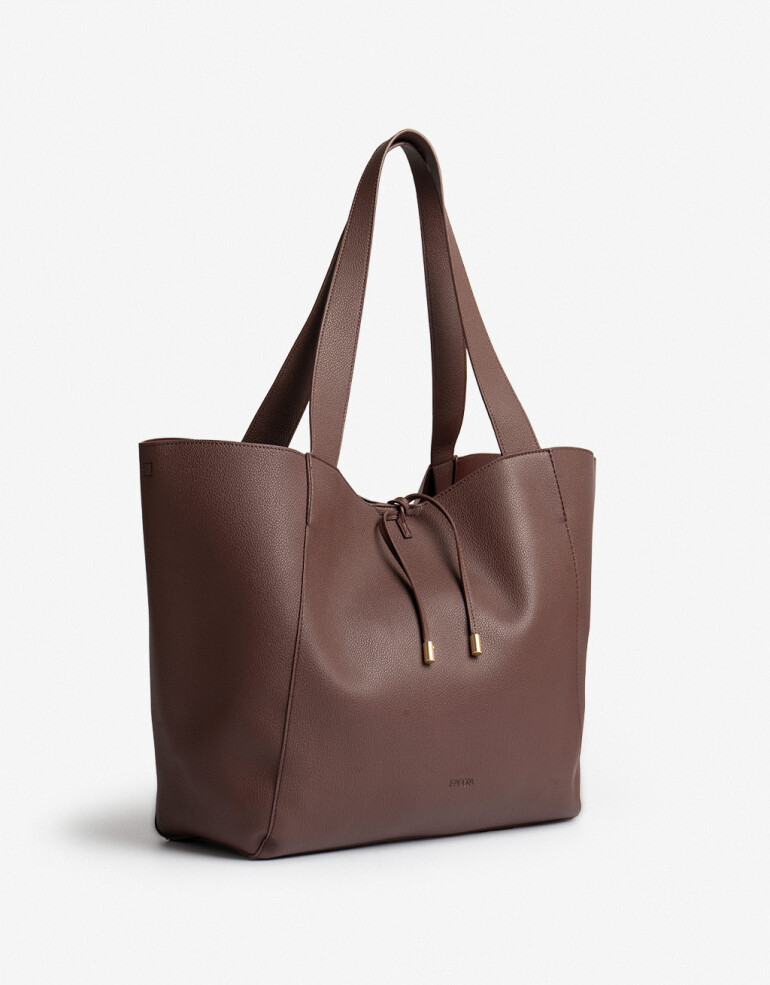 Shopper Basicos Shopper Con Bolso Chocolate - Marron Chocolate
