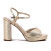 Ramarim Sand.dama Tira Ancha C/pulsera T/alto-plataforma - Oro Oro