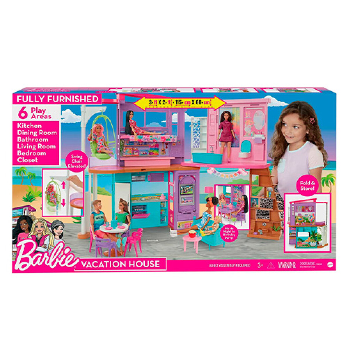 Set Barbie Casa Vacaciones en Malibú con 30 Accesorios - 001 