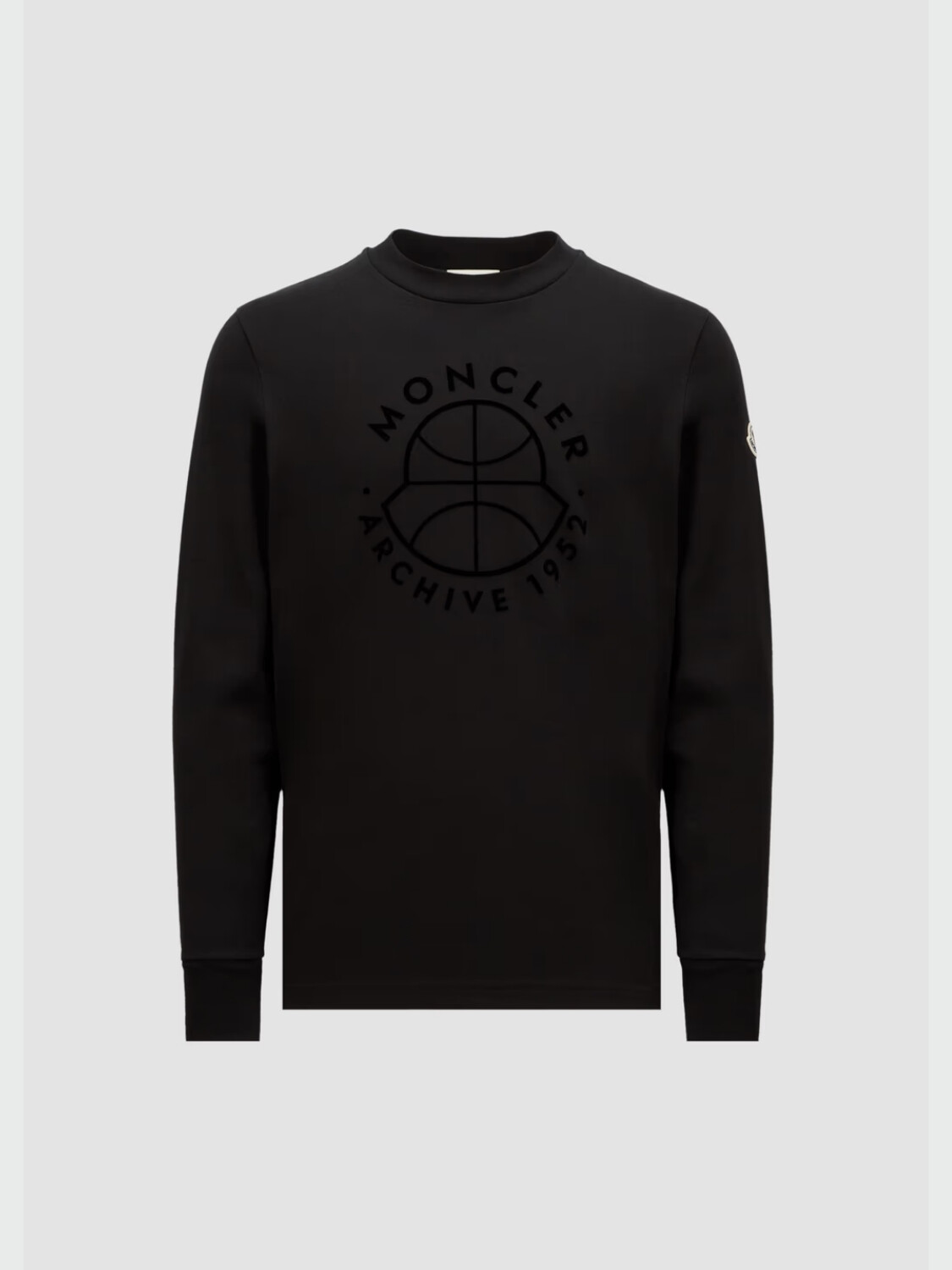 Moncler - Camiseta de Manga Larga con Logotipo de Baloncesto Negro