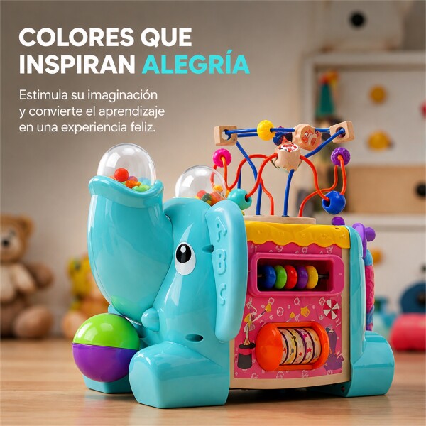 Cubo de Actividades Infantil 5 en 1 Elefante CELESTE