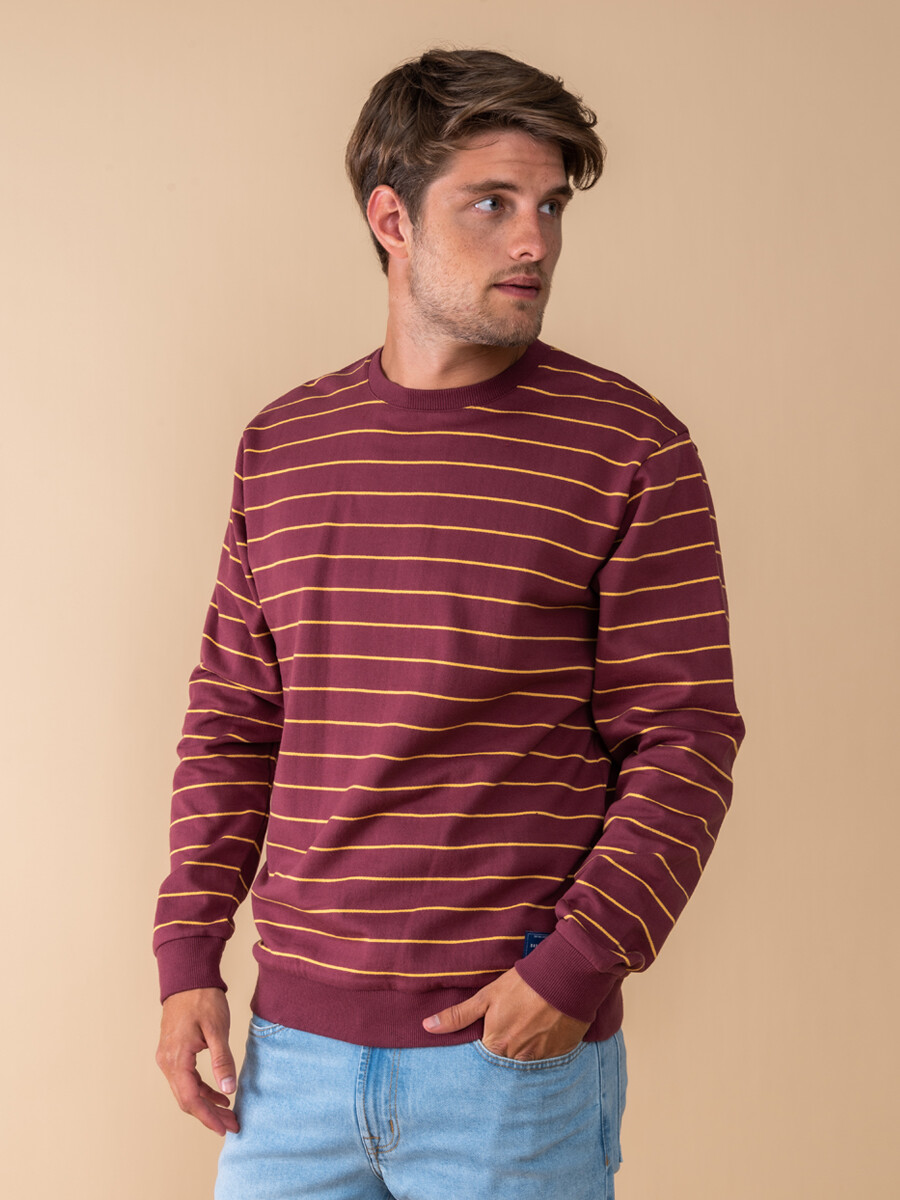 Sweater rayado - Bordo 