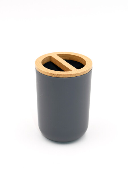 VASO CEPILLO PP Y BAMBOO GRIS OSCURO