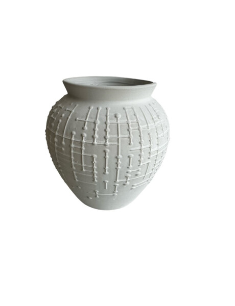 FLORERO CERAMICA D17.5x18CM PUNTILLO BLANCO FLORERO CERAMICA D17.5x18CM PUNTILLO BLANCO