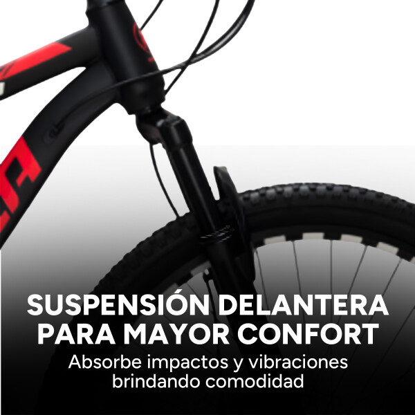 Bicicleta Kajla Montaña Rodado 26 Freno Disco 21 Velocidades Color Negro Rojo