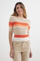 Sweater cuello bote BEIGE