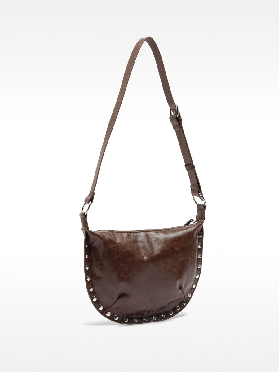 Bolso De Hombro Con Tachuelas marron