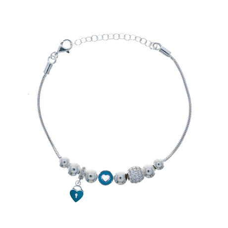 Pulsera de plata 925 con dijes. Pulsera de plata 925 con dijes.