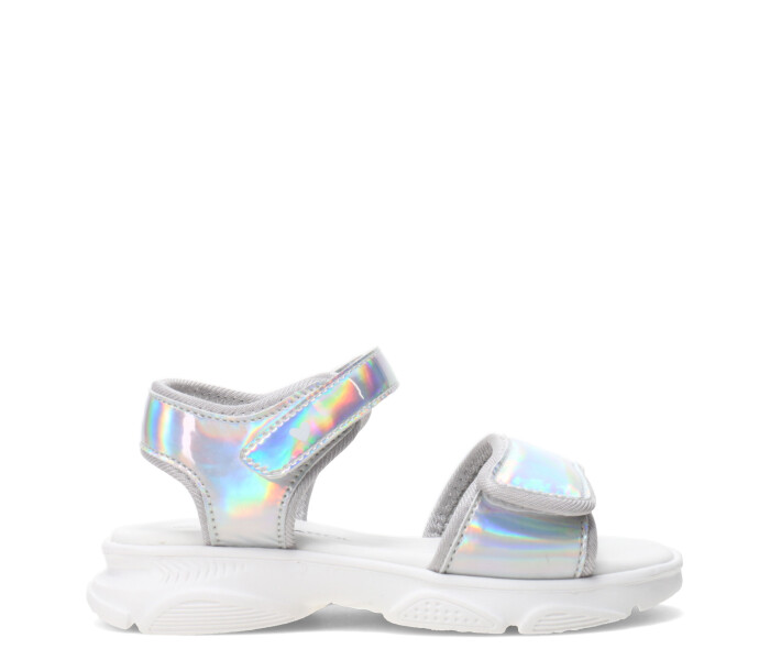 Sandalia NOKE con material tornasol Silver