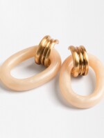 Aros Con Perlas beige