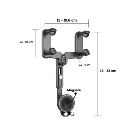 Soporte Para Celular Magnetico Para Espejo Retrovisor (barra Plegable)
