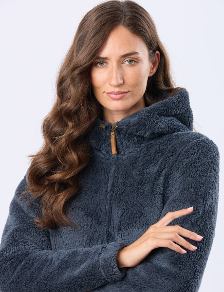 CAMPERA CON CAPUCHA SHERPA Azul
