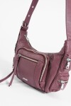 Bandolera con múltiples bolsillos bordo