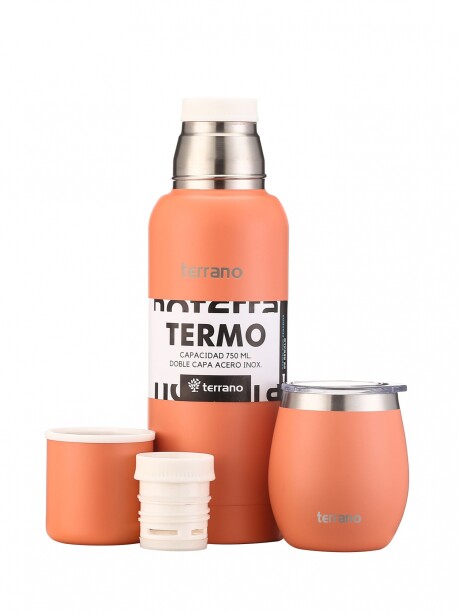 Kit Matero - Termo 750ML Slim + Mate Con Tapa Coral