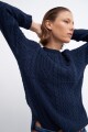 Sweater con estructura azul marino