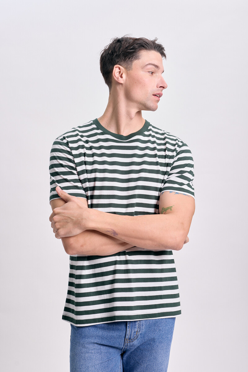 Remera rayas Verde