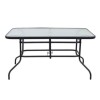 Mesa de Jardín c/Vidrio Rectangular 140x90 cm Negra Mesa de Jardín c/Vidrio Rectangular 140x90 cm Negra