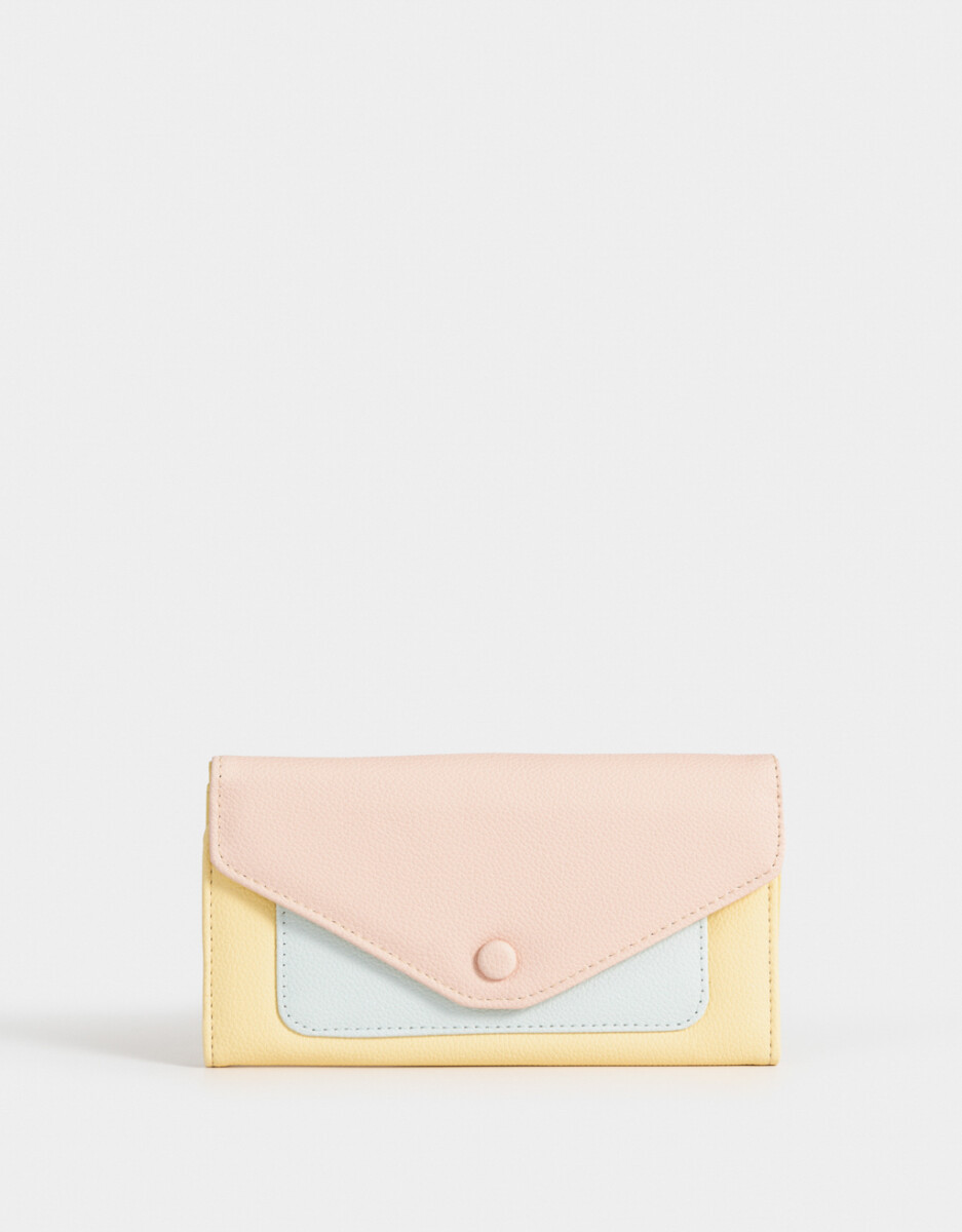 Billetera Fichero De Cuerina Colorblock 