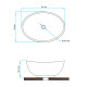 BACHA DE APOYO SEMI-OVAL NEGRO MATE LOZA 41X33X14.5 CM 000