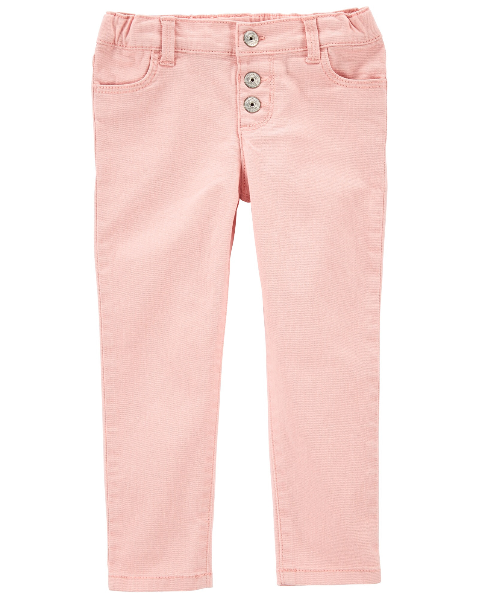 Pantalón de jean ajustado con botones. Talles 2-5T Sin color