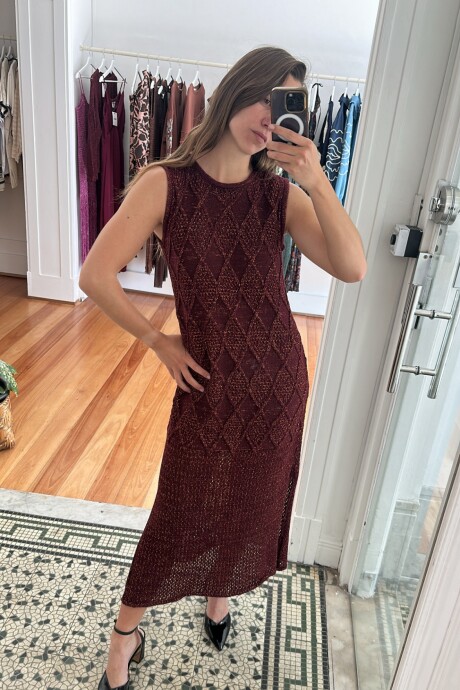 Vestido Diamanta Bordó