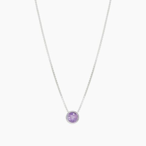 Cadena con dije punto de luz con piedra amatista Cadena Con Dije Punto De Luz Con Piedra Amatista