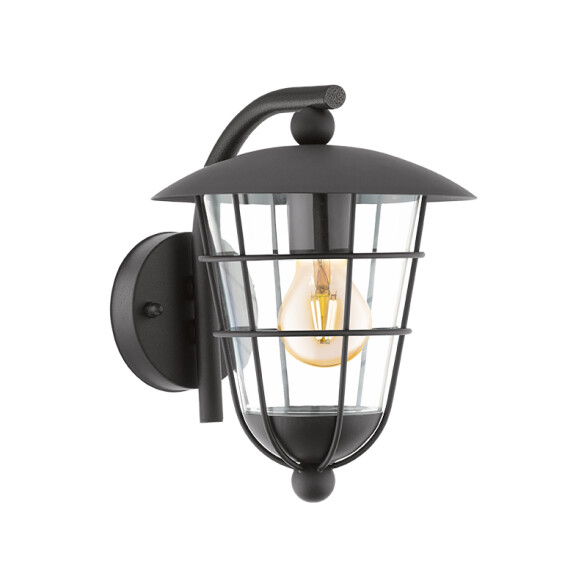 Farol pared tipo colonial negro 1XE27 IP44 PULFERO EG3192